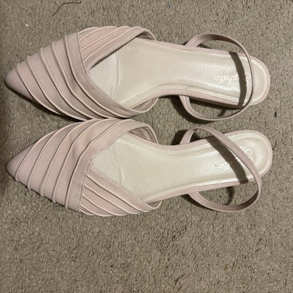 Seychelles Blush Pink Pleated Leather Flats – Size 8.5 - Picture 1 of 4